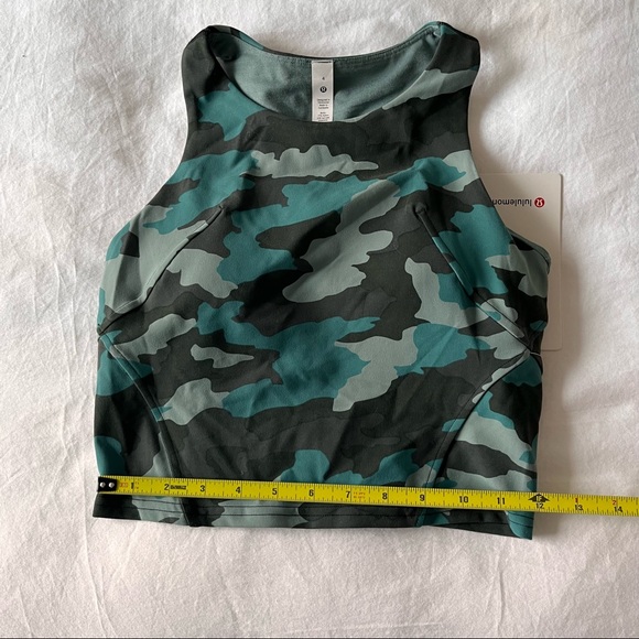 Invigorate Train Tank Size 4 Green Blue Camo lululemon sports bra top - Picture 6 of 9